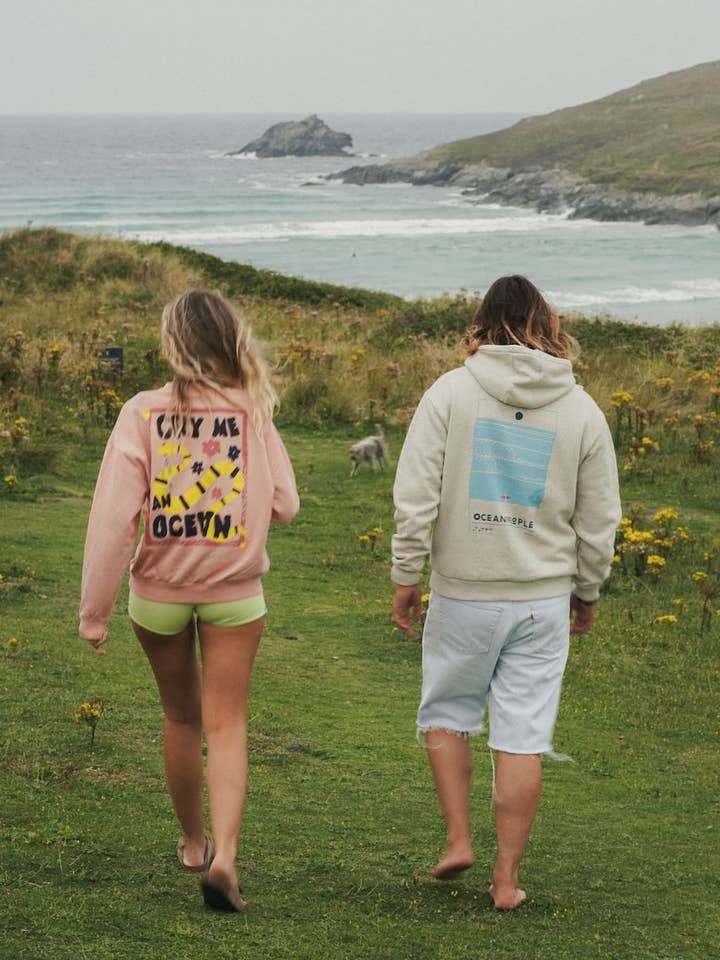 SEASICK - Wholesale Hoodie - Unisex - OCEAN PEOPLE - ORGANIC COTTON BEIGE UNISEX SURF HOODIE5