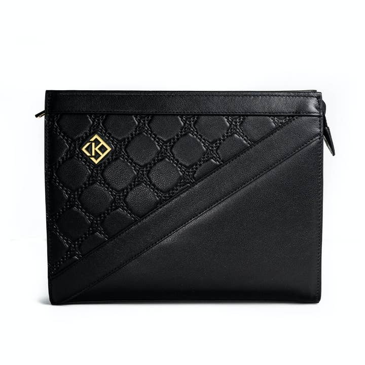 Esmé Pouch - Black/Gold for wholesale by Kismet London