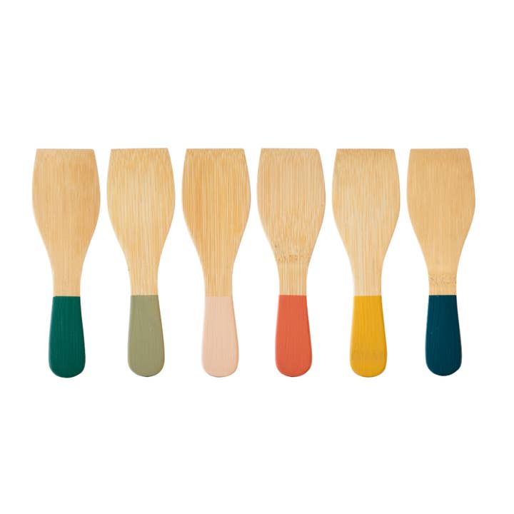Set of 6 Multicolored Raclette Spatulas for wholesale by Pebbly International