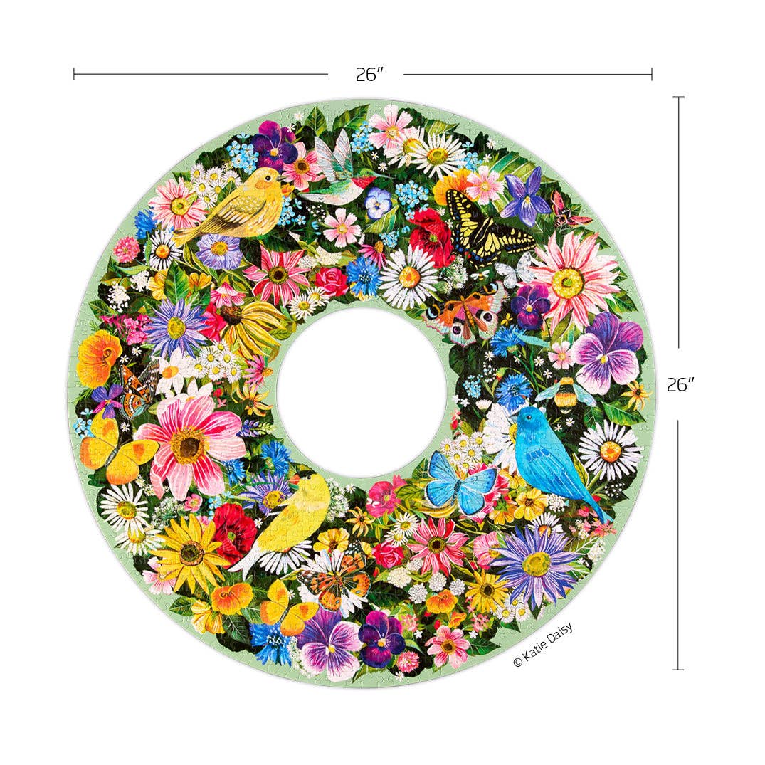 WerkShoppe - Wholesale Puzzle - Adult - Spring Floral Wreath 1000 Piece Puzzle4
