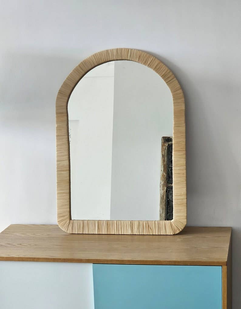 Melecraft - Wholesale Wall Mirror - Moroccan Raffia Mirror with Arch Design0