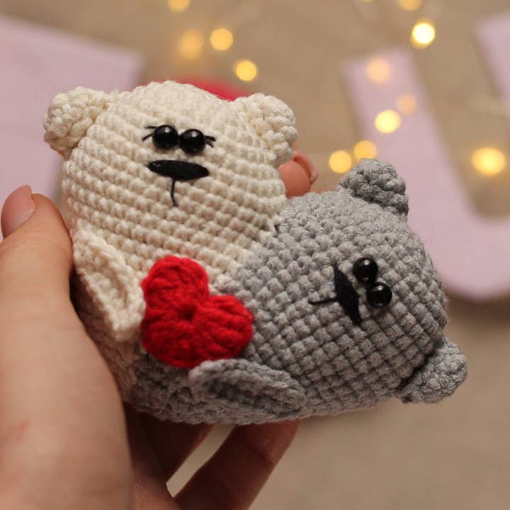 Crochet Bear Heart, Cute Heart Amigurumi, Valentine Gift for wholesale by Anh2 LTD