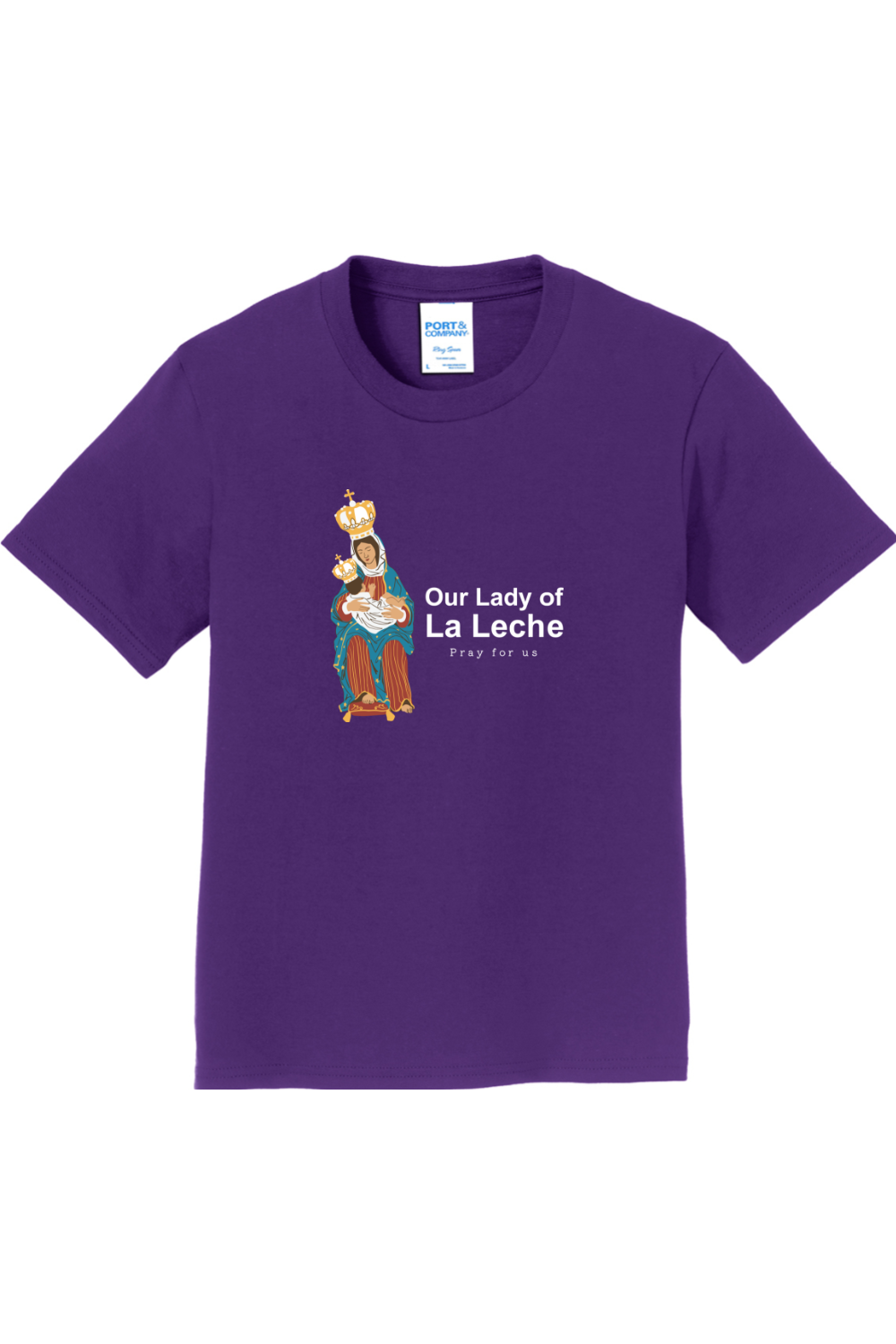 Sock Religious - Wholesale Screen Printed T-Shirt - Kids - Our Lady of Le Leche - Youth T-Shirt1