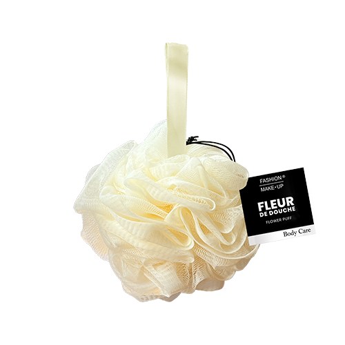BEAUTY FOULE DIFFUSION - Wholesale Bath Pouf/Sponge - SHOWER FLOWER - 50g - 02 - IVORY - FASHION MAKE UP0