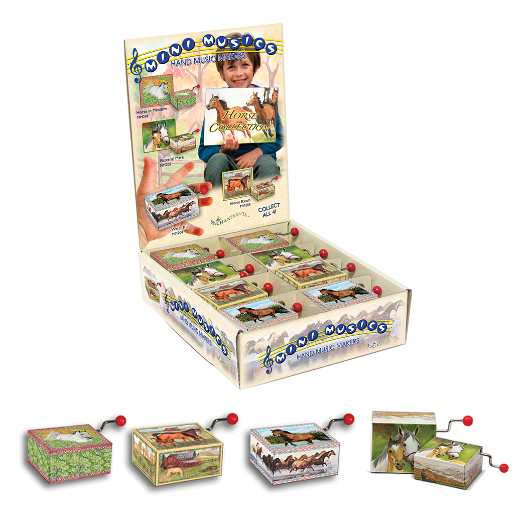 Enchantmints - Wholesale Music Box - Kids & Baby - 2025 Horse Music Box Display -16 Pc Wholesale Christmas Gift0