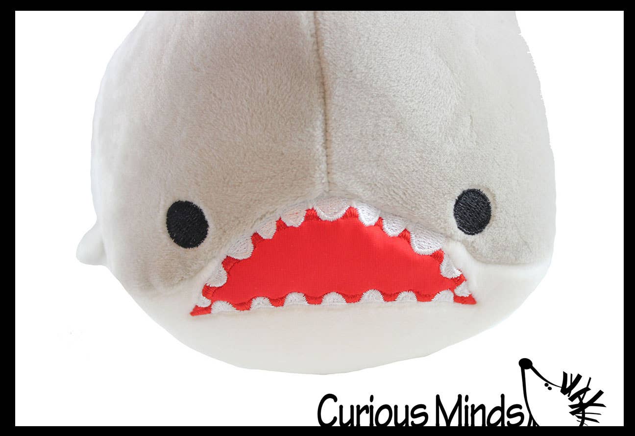 Curious Minds Toys - Wholesale Stuffed/Plush Toy - Kids & Baby - Chubby Plush Shark with Jaws Stuffed Animal Toy - Soft Squi1