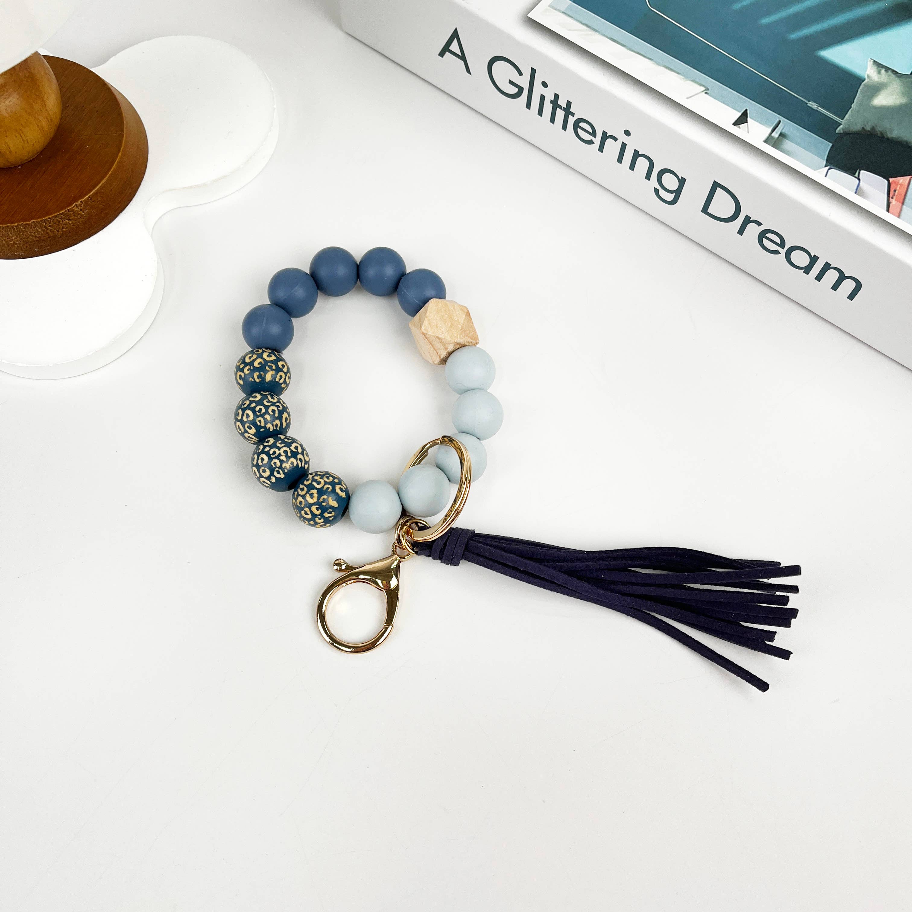 SoapElenGlen - Vendita all'ingrosso Bracciale portachiavi - Bracciale con perline di legno e silicone con portachiavi da polso4