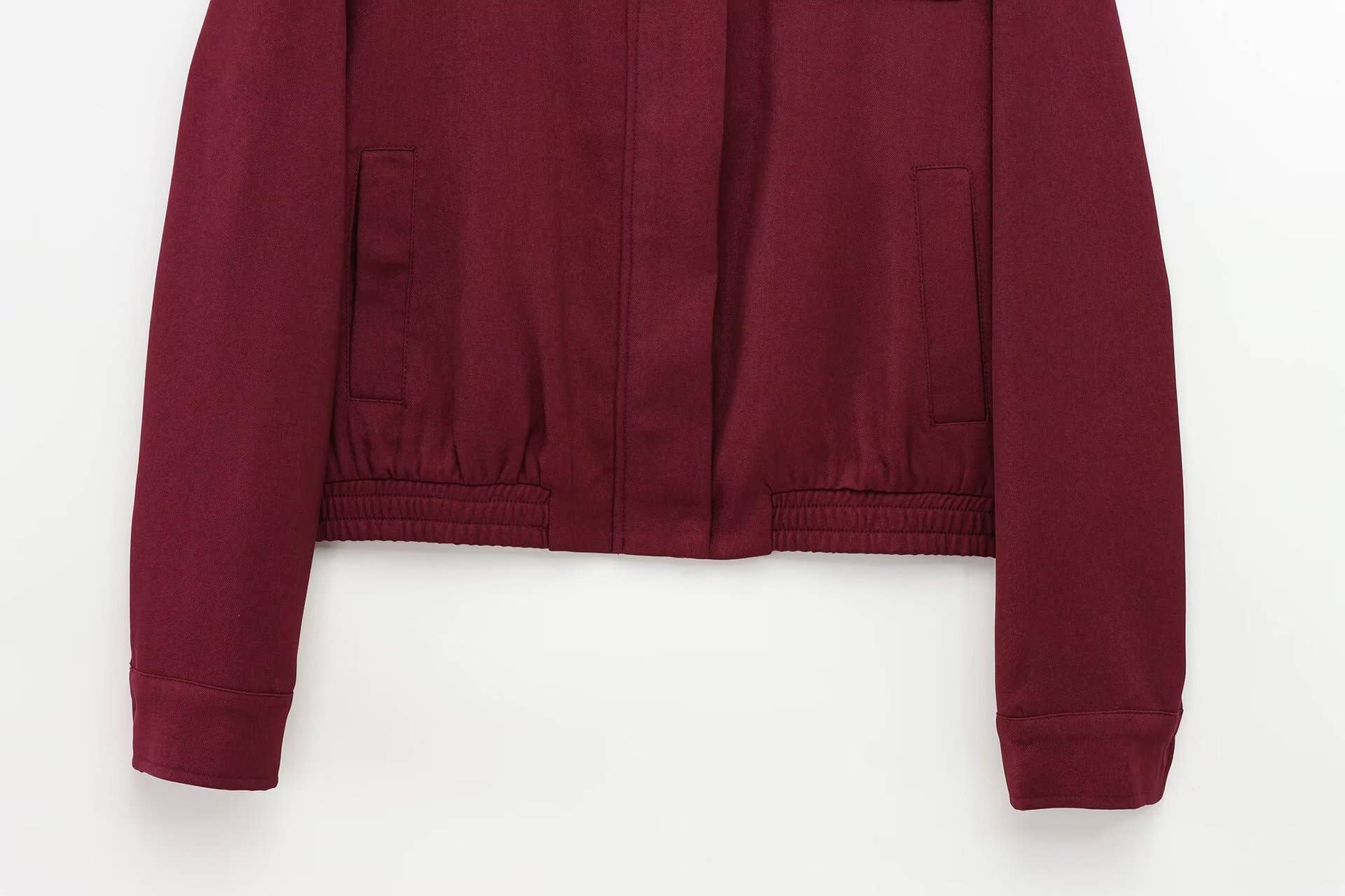 WINE Round-neck long-sleeved solid-color jacket for wholesale on Faire6