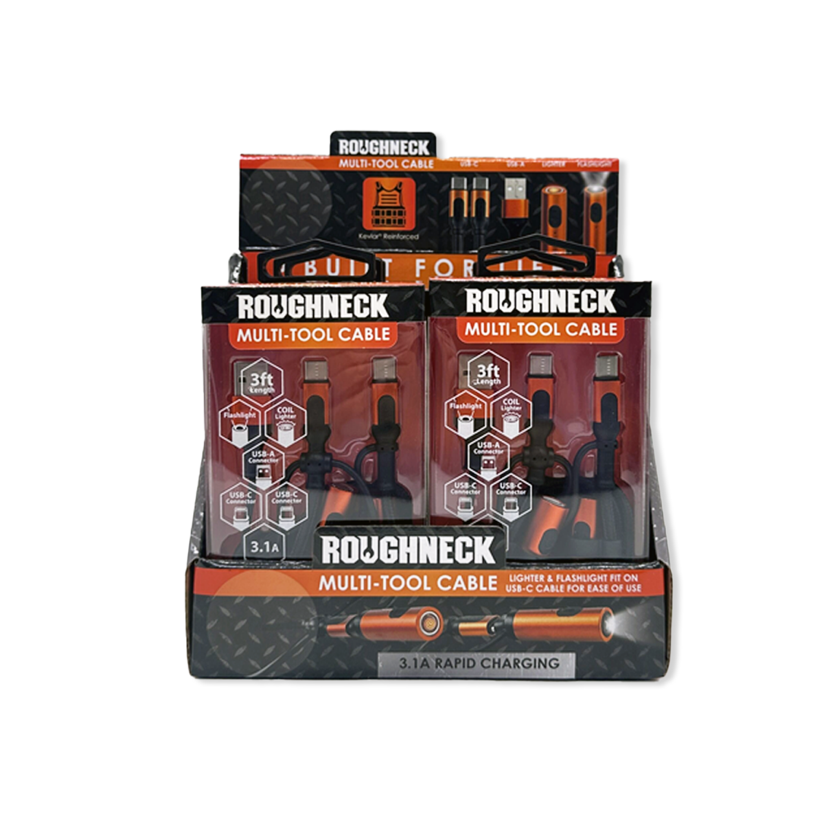 Novelty Closeout - Wholesale Portable Charger - Multi-Tool Charging Cable Coil Lighter Flashlight Dual USB-C3