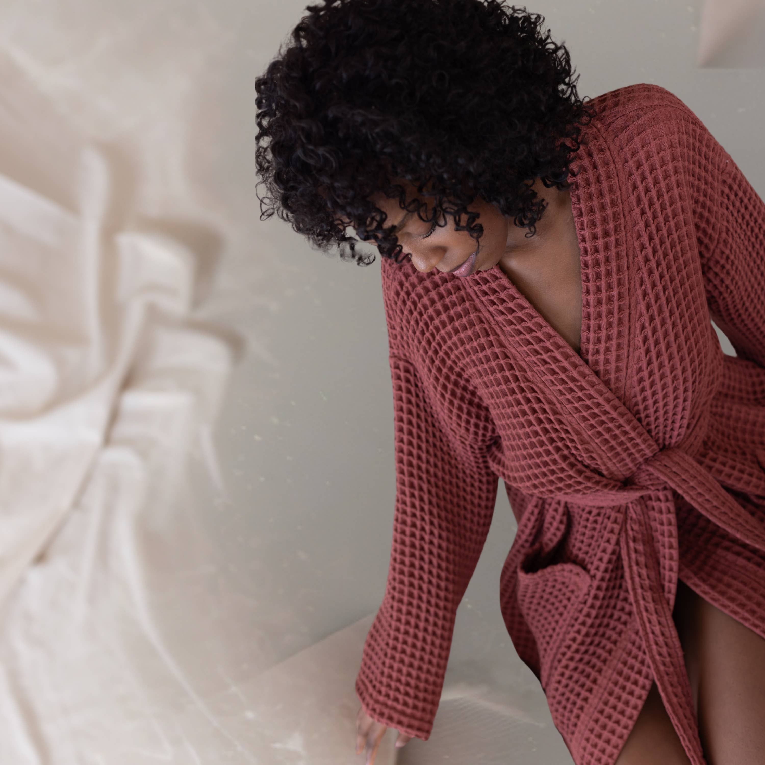 Vivamaison - Wholesale Robe - Unisex - Luxurious Waffle Kimono Bathrobe, 100% Cotton, Unisex Style18