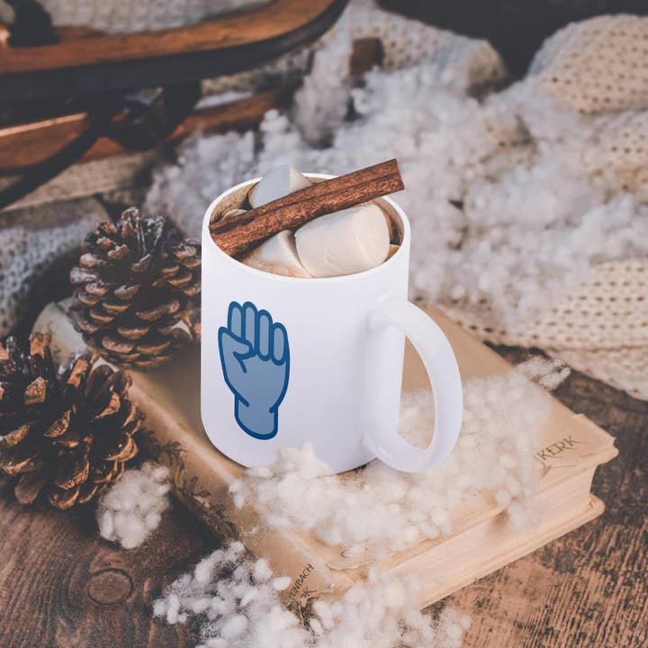 3dRose - Wholesale Coffee Mug - 3dRose, Fist in the air, picture of blue fist in air on a white background, Mug11