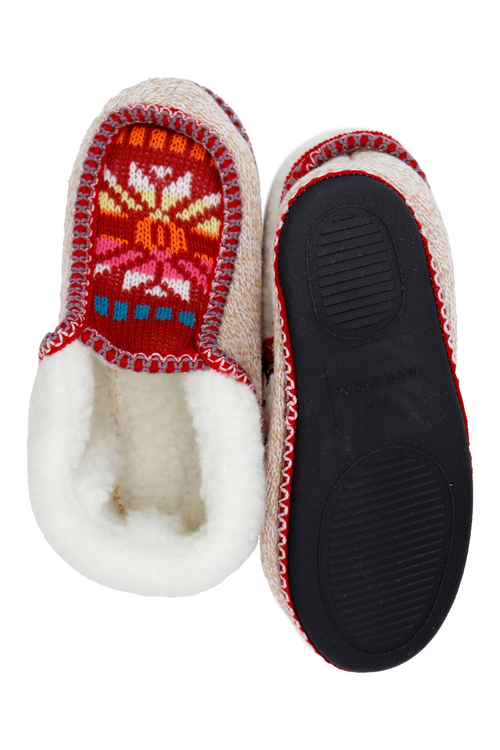 ASSORTED Boho Multi-tribal Shearling Lined Moccasin Slippers for wholesale on Faire14