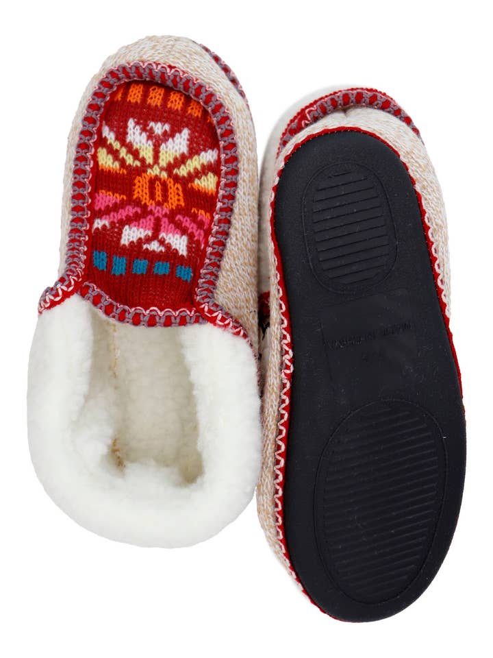 ASSORTED Boho Multi-tribal Shearling Lined Moccasin Slippers for wholesale on Faire14