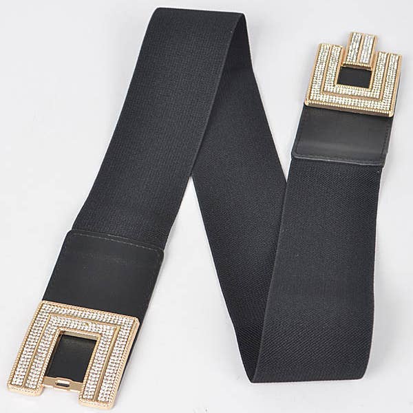 Shop Neighbors - Wholesale Belt - Women's - Rhinestone Buckles Plus Size Elastic Belt2