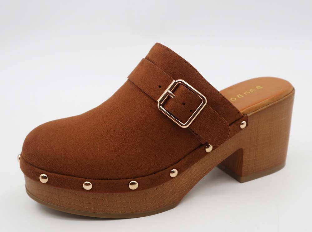 Mars Sky Shoes Wholesale - Wholesale Mules - Women's - Bamboo LUMBER-02 Women Wooden Block Heel Studded Mules-12 Pairs Pack-24.25/Pair2