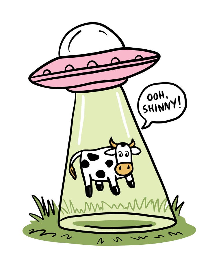 Sticker Moo Alien voor wholesale door Roaming Buffalo Design Co