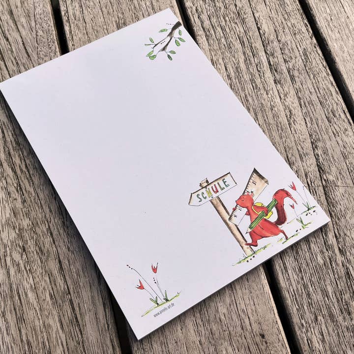 Annelis Art - Wholesale Notepad - A5 Notepad for School Enrollment | Squirrel Watercolor Design