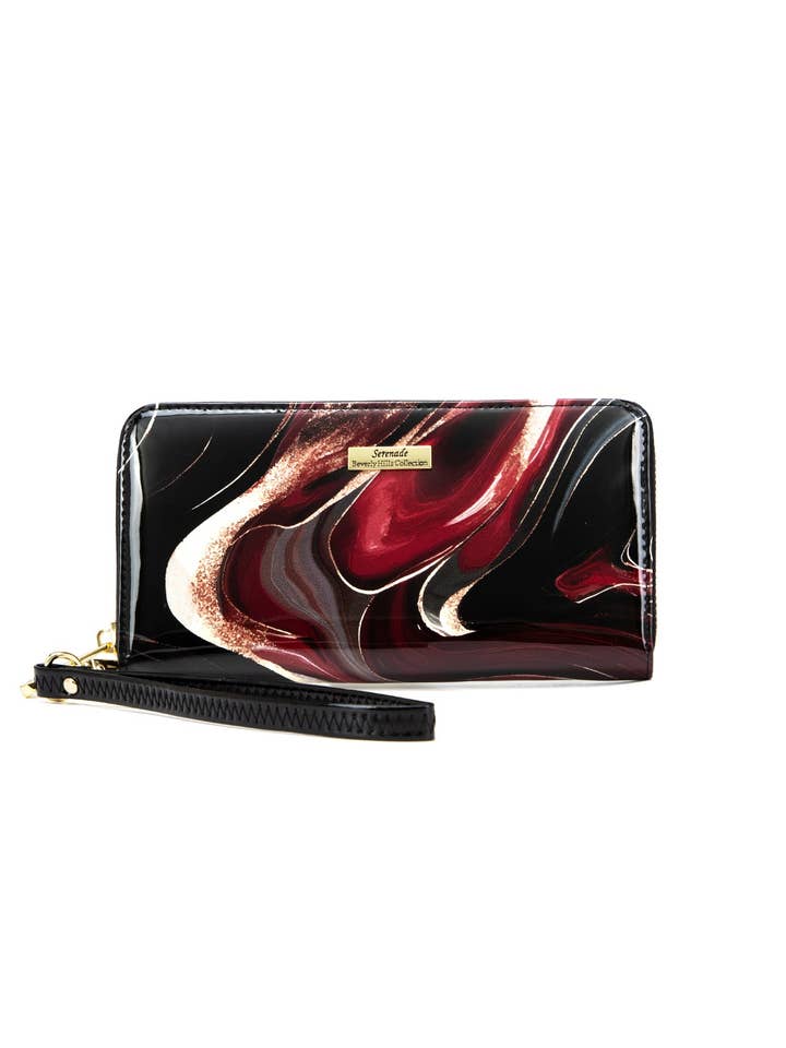 NEBULA ZIP AROUND LEATHER RFID WALLET- WSF4916- NEW IN for wholesale by Serenade Beverly Hills Collection