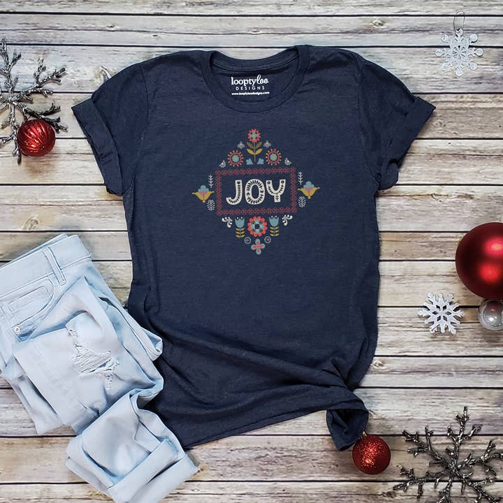 CAMISETA NORDIC JOY | NAVIDAD | TALLAS XS-2XL para venta al por mayor de Loopty Loo Designs
