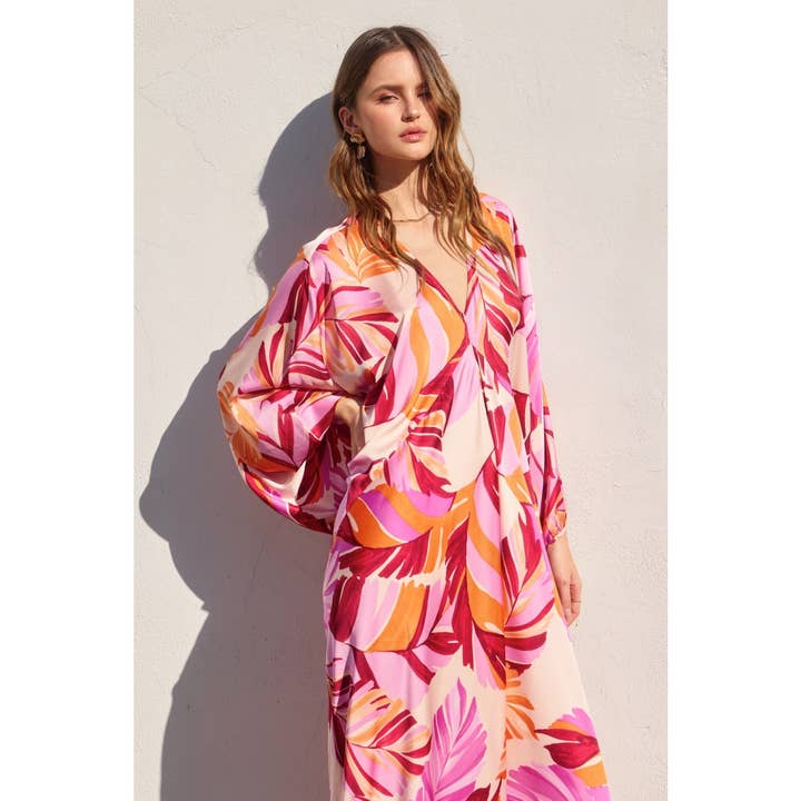 BELLFLOWER GLOW Berry Kiss Maxi Kaftan Dress for wholesale on Faire