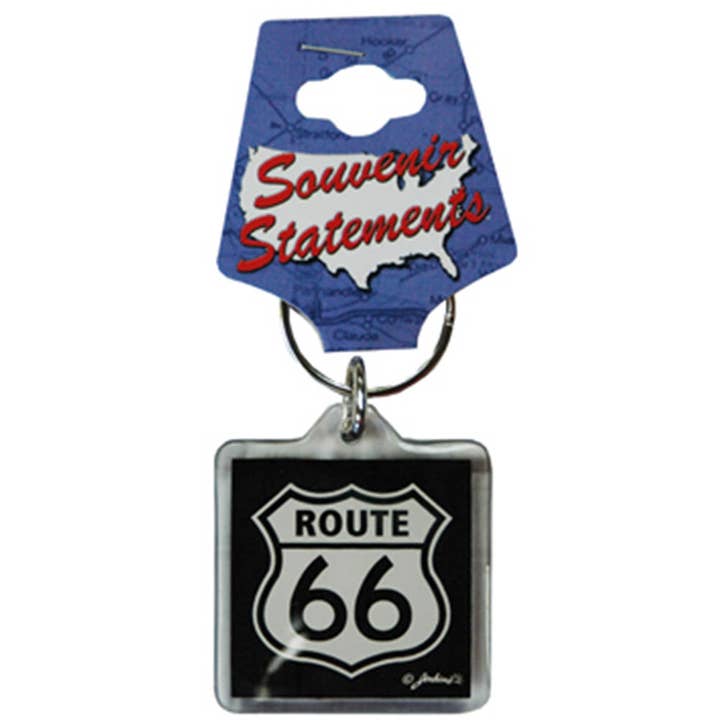 Route 66 Keychain Lucite Shield for wholesale by Jenkins Enterprises