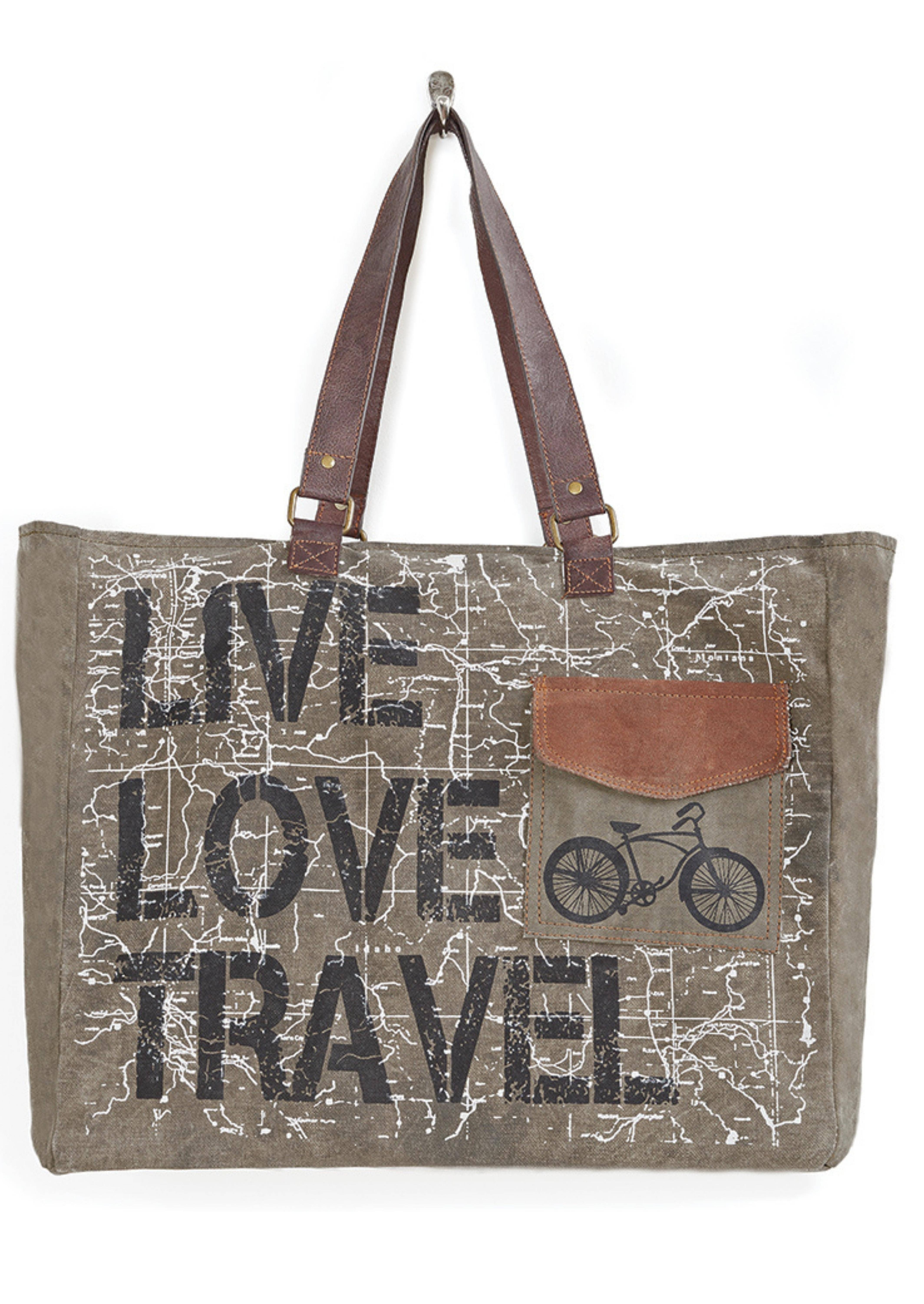Mona B. – wholesale Weekender bag – women's – Live Love Travel Up-Cycled Canvas Weekender Bag2