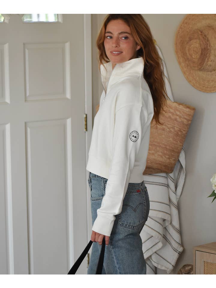 The Lomas Brand - Wholesale Sweatshirt - Women's - Cropped Coastal Half Zip Pullover1