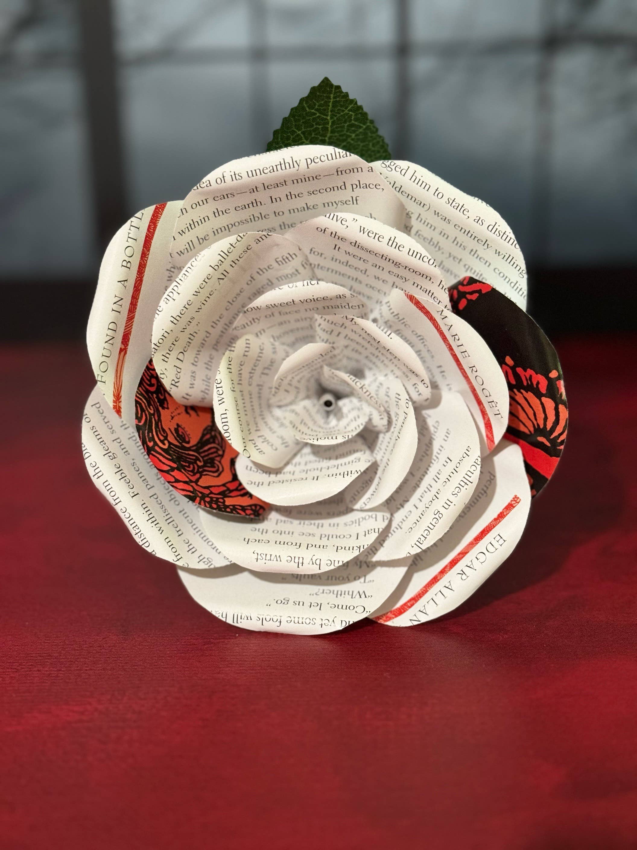 Literary Blooms - Wholesale Artificial Flowers - Edgar Allan Poe Paper Rose – Medium (5")