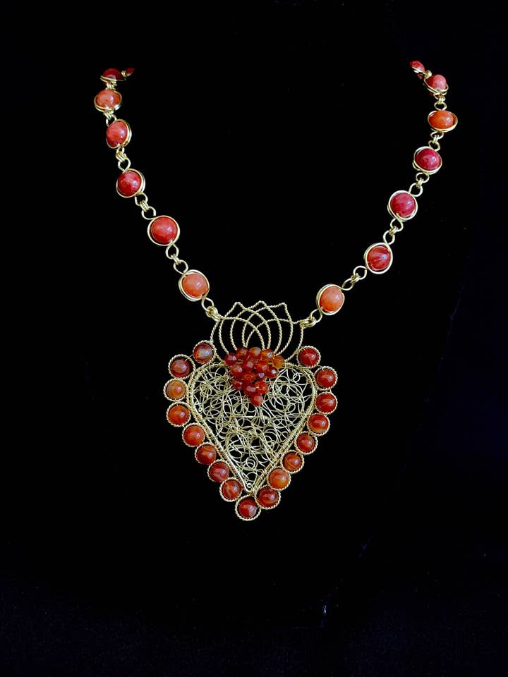 Sacred Heart Of Jesus Necklace in gold plated! for wholesale by Diana Wingert Jewelry