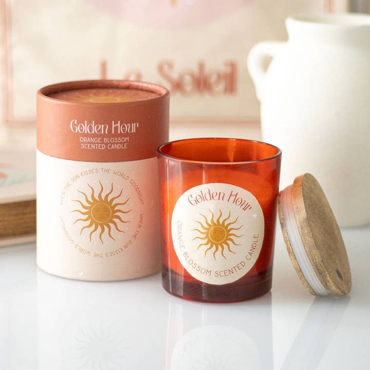 Golden Hour Orange Blossom Candle for wholesale by Something Different Wholesale