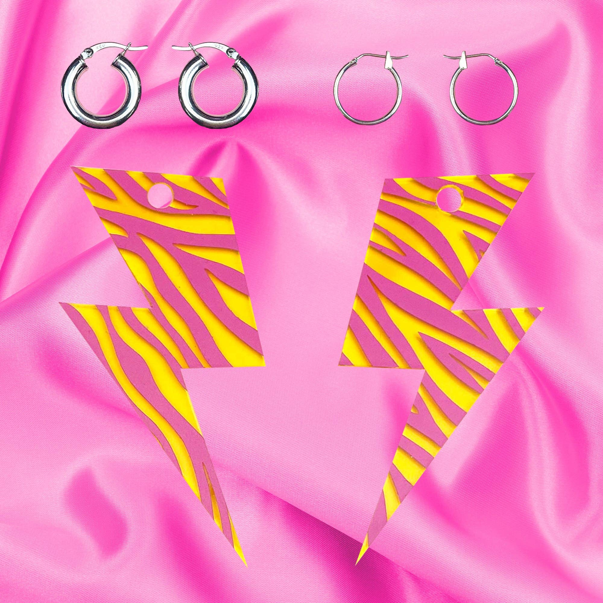 Fairly Odd Shop - Wholesale Dangle Earrings - Zebra Blaze Lightning Bolt Earrings2