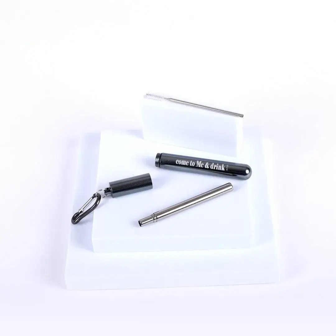 Swanson Christian Products - Wholesale Drinking Straw - Collapsible Straw - Come To Me - Charcoal1