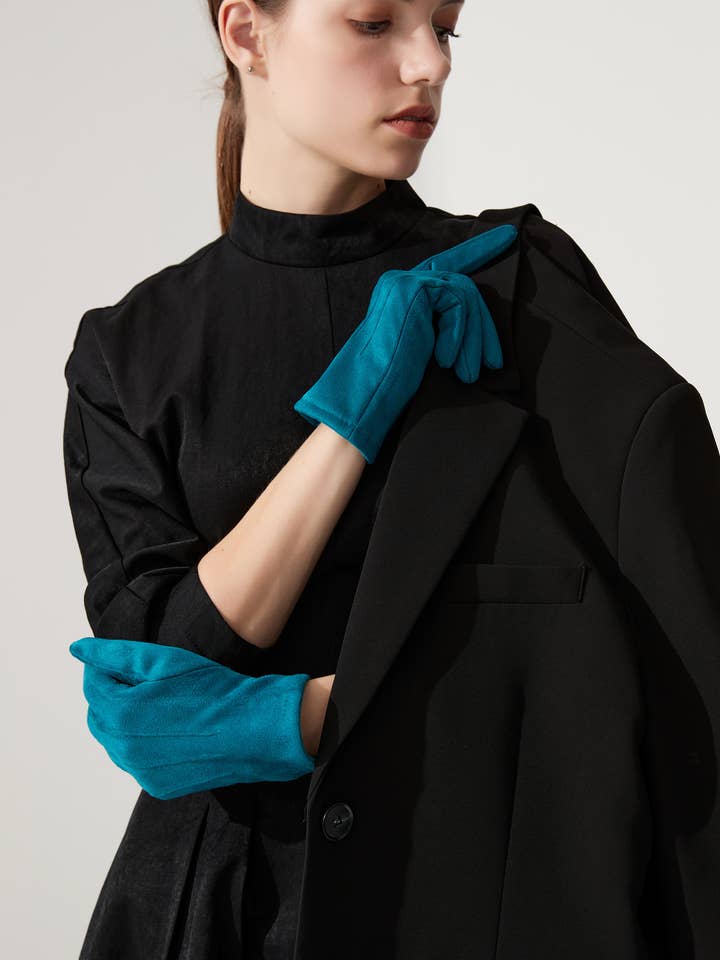 Women's Touchscreen Faux Suede Gloves – Classic Solid Color for wholesale by Aavion