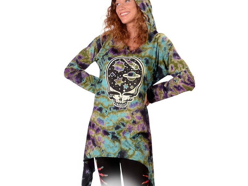 Gypsy Rose - Wholesale Dress - Women's - Grateful Dead Stealie The Night Away Tye Dye Hooded Dress