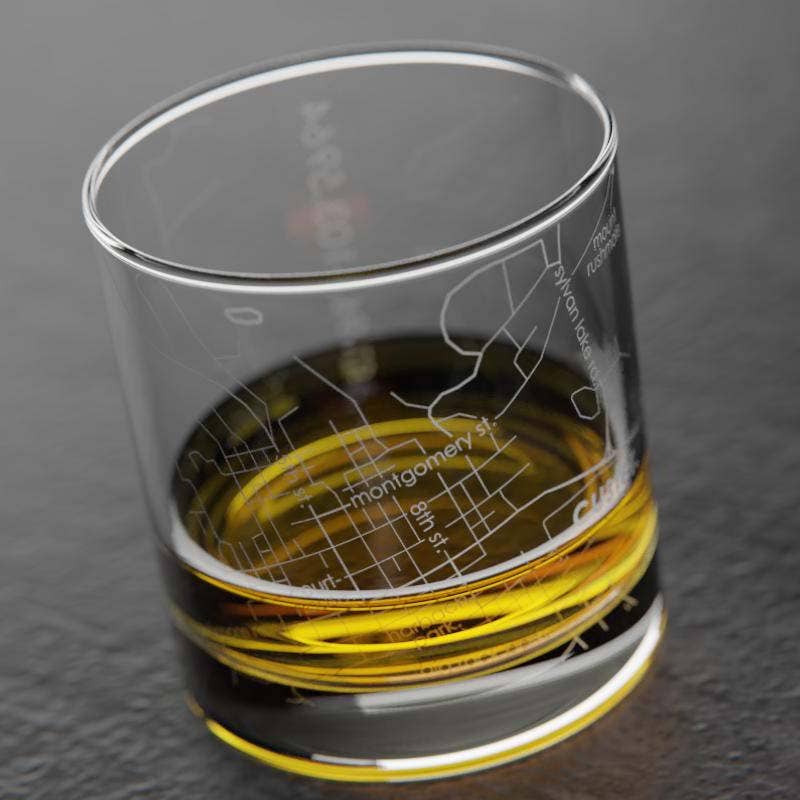 Well Told - Wholesale Drinking Glass/Cup - Custer, SD City Map - Etched Whiskey Rocks Glass2