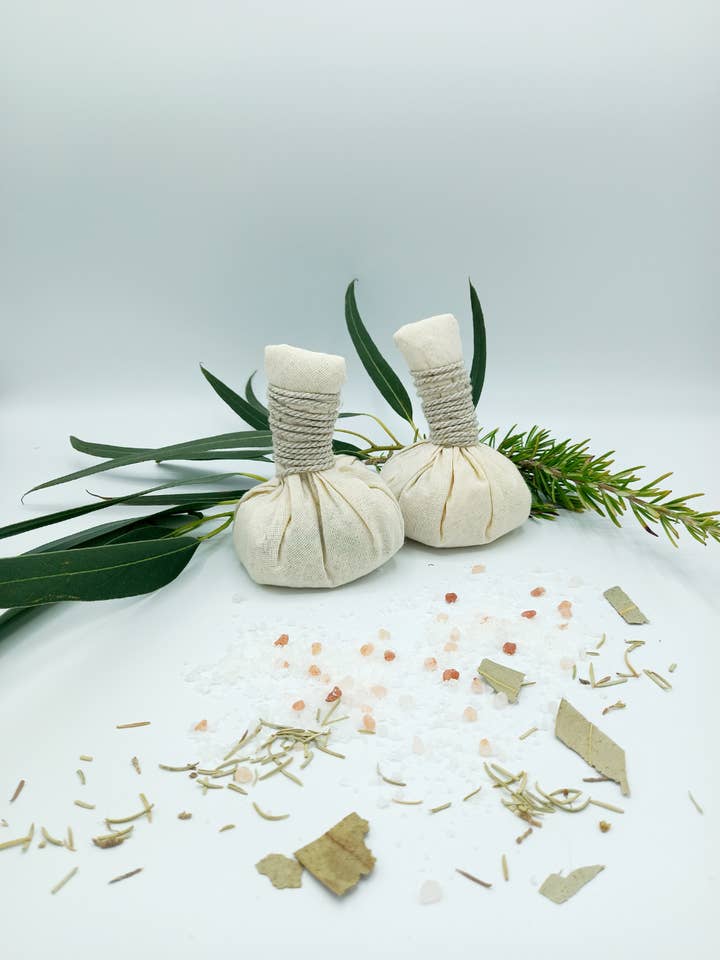 Set mit 2 Körper-Pindas mit Rosmarin und Eukalyptus für den Großhandel von d'Natureza - Saboaria da Serra, Lda