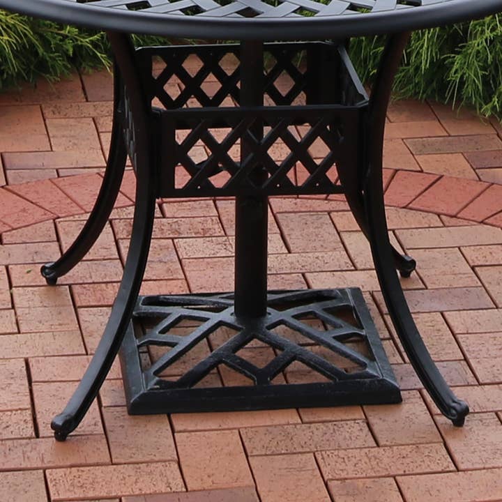 Sunnydaze Decor - Wholesale Patio Umbrella - Sunnydaze Modern Geometric Cast Iron Patio Umbrella Base