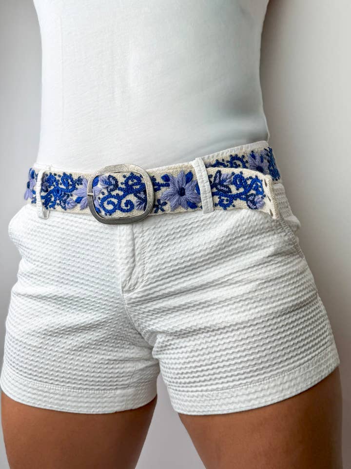 Atelier Azul Wide Embroidered Belt for wholesale by Artesana Love