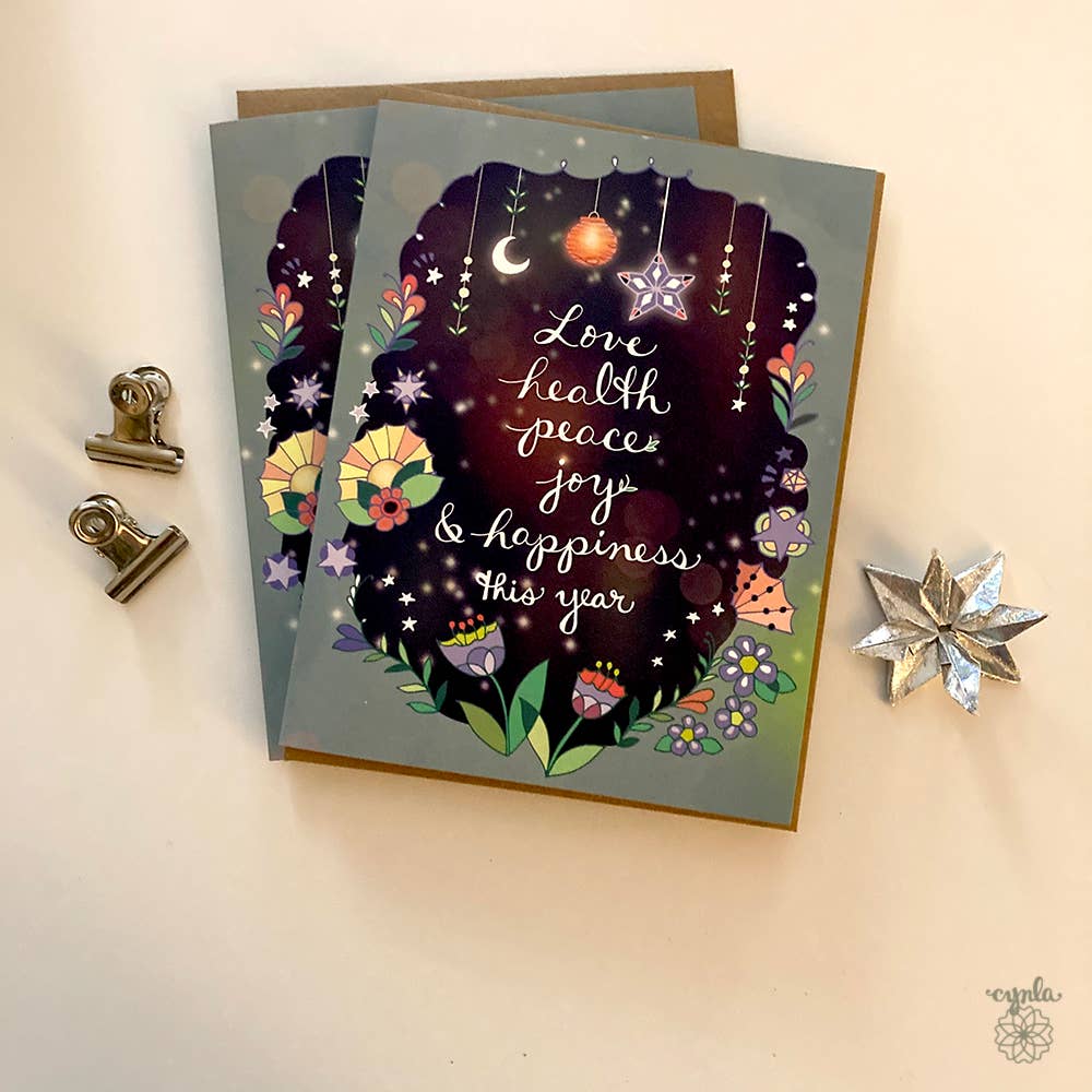 Cynla - Wholesale New Year's Card - Love Health  New Year Card - New Year greeting card1