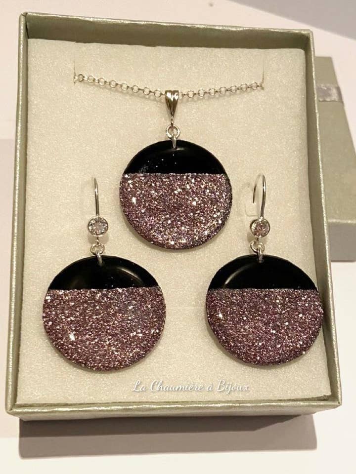 Ornamento cinza e preto por atacado de La Chaumière à Bijoux