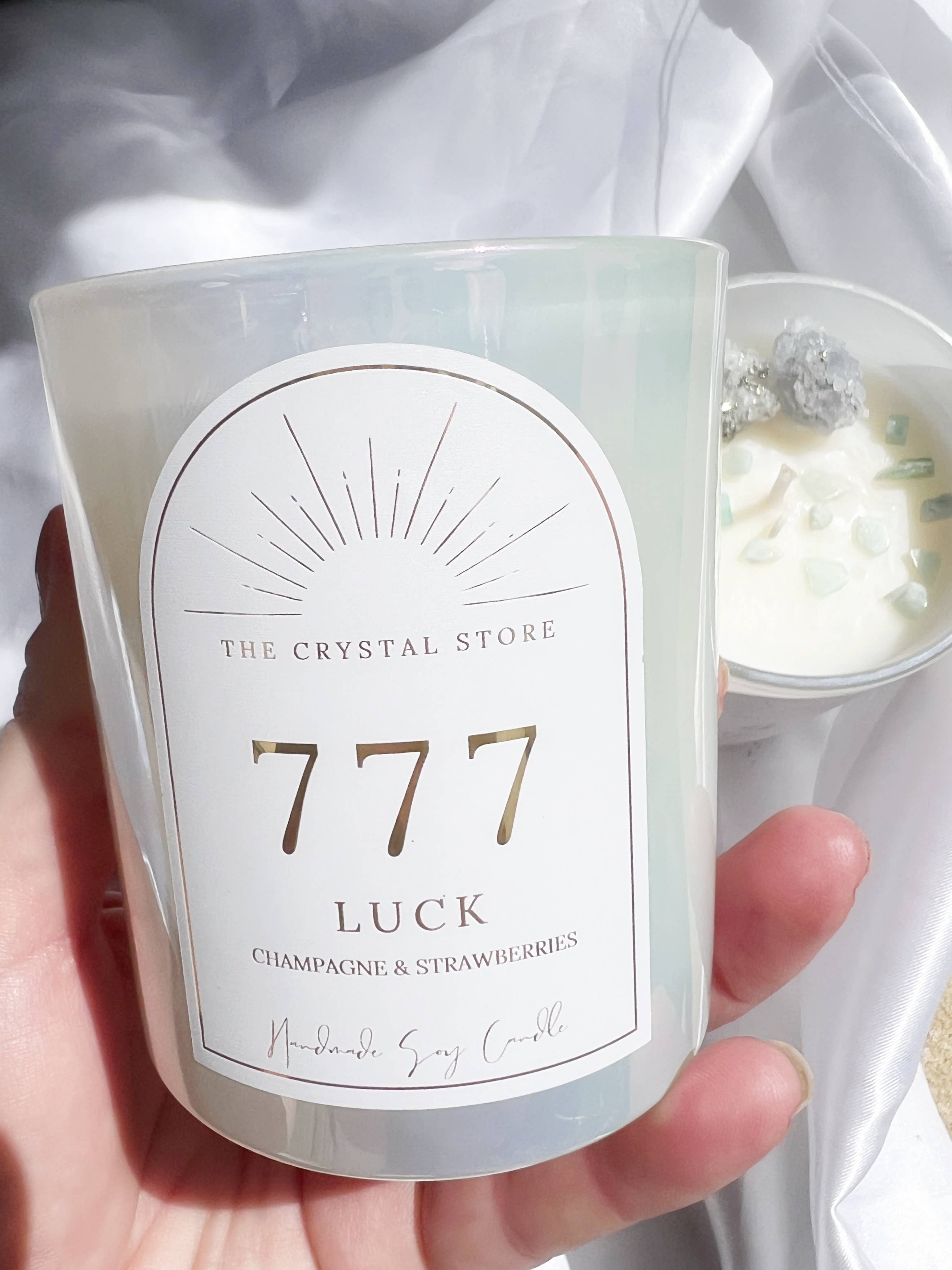 The Crystal Store - Wholesale Jar/Filled Candle - Manifest Angel Number Crystal Candles0