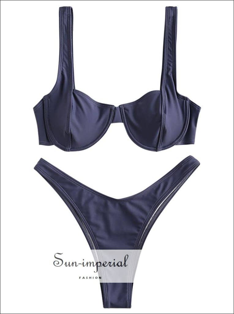Sun Imperial – wholesale Tvådelad baddräkt - Dam – Hög klippa bygel Bikini Set badkläder kvinnor Bikini3