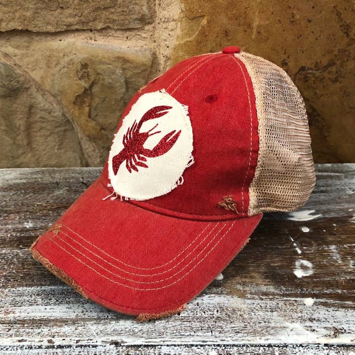 BohoGroove - Wholesale Baseball Cap - Women's - “Sparkly Crawfish” Hat – Glitter Snapback Trucker16