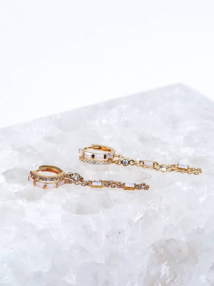 Orion Earrings- White Opal for wholesale by Native Gem