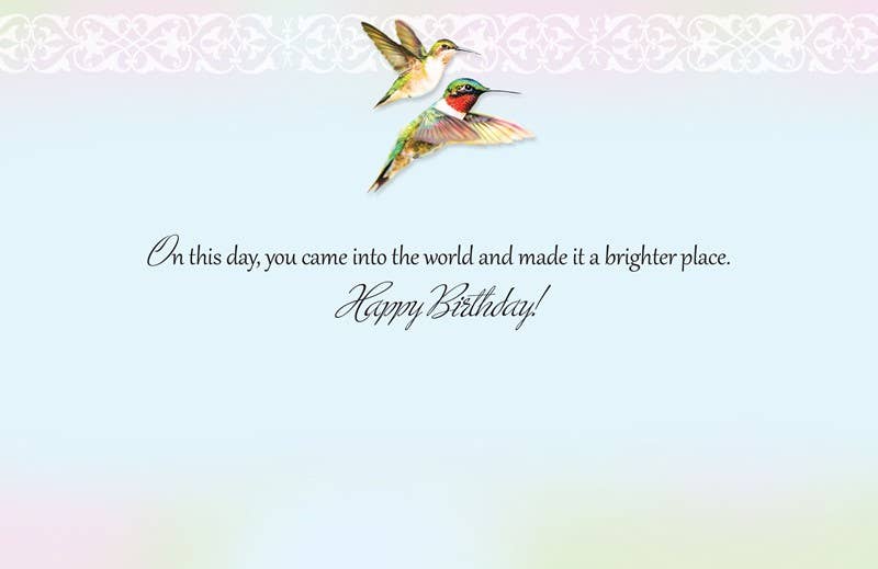 Pumpernickel Press - Wholesale Birthday Card - Hummingbird In Fuchsia - Deluxe1