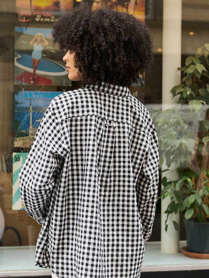 Nathael Paris - Wholesale Shirt - Women's - Loose-fit gingham print cotton shirt4