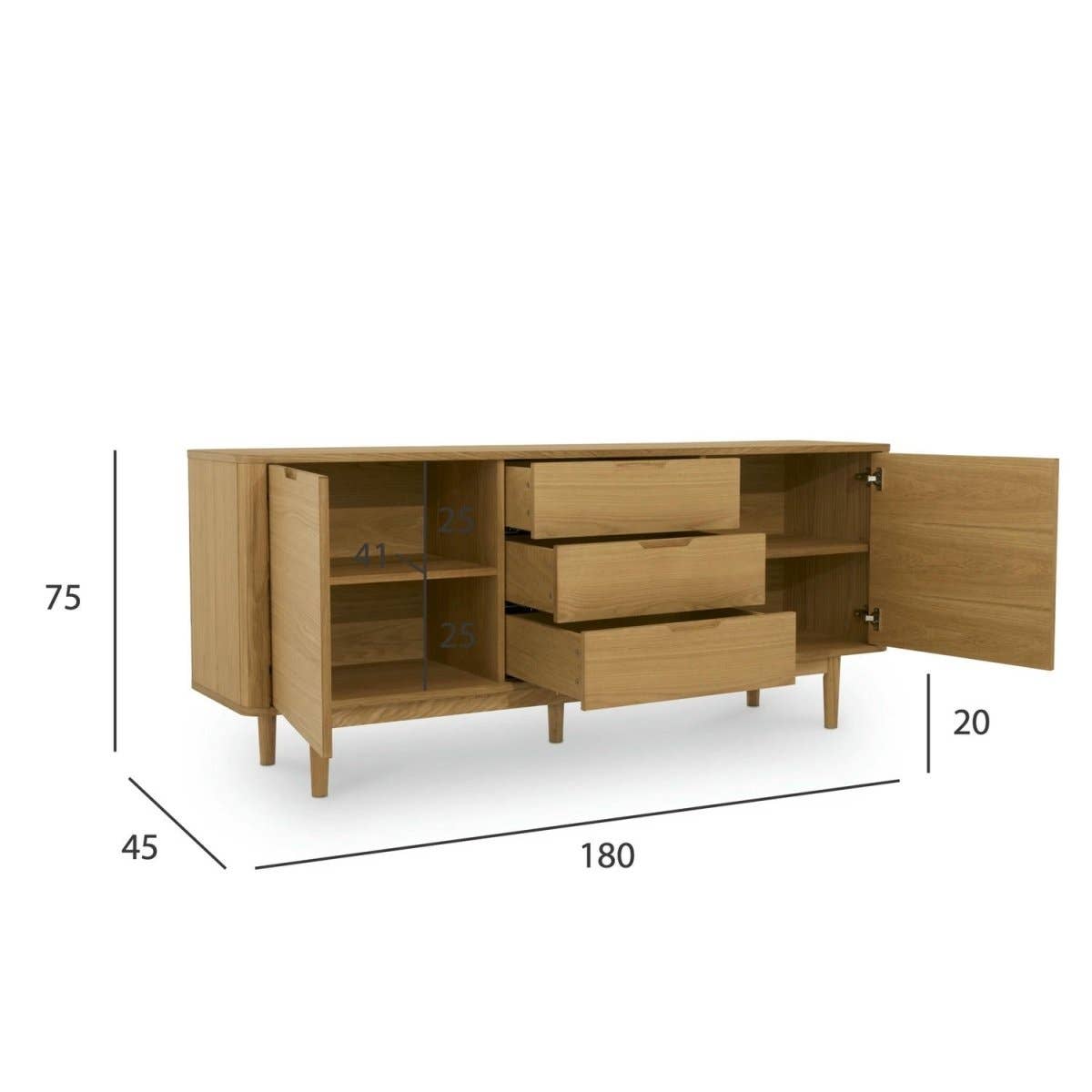 Furnhouse - Wholesale Sideboard - 3-Door Sideboard Nyborg - Natural Oil16