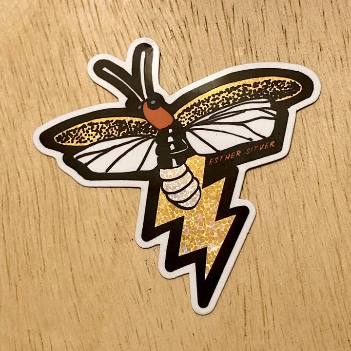 Pegatina con purpurina Lightning Bug de 3 para venta al por mayor de Esther Sketch
