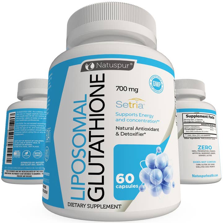 Capsules de glutathion liposomal - Sétria pure réduite avec complexe phospholipidique pour la vente par Natuspur
