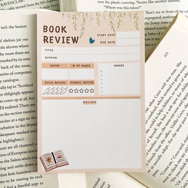 Savvy Book Collective - Wholesale Notepad - Book Review Notepad, 50 Pages, Nonadhesive